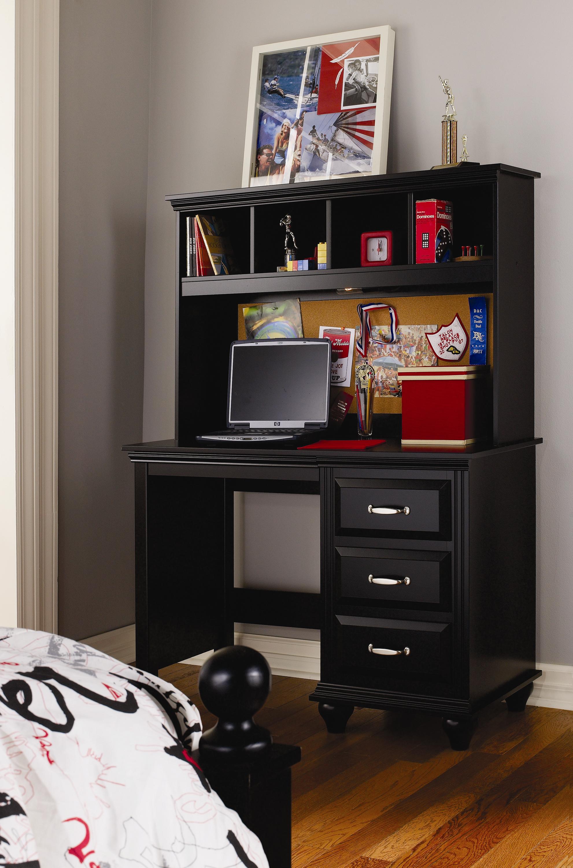 Lang Madison 4 Drawer Desk and Hutch with Light Find Your Furniture Desk & Hutch